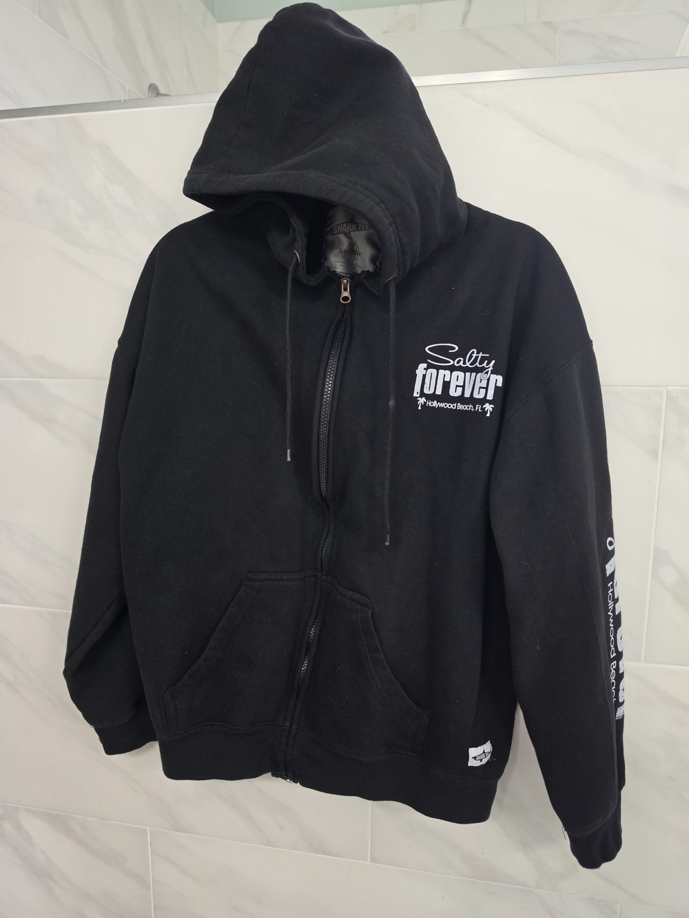 Salty Forever Black Zip-Up Hoodie